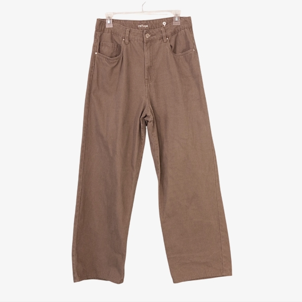 Refuge Denim Women's Khaki Wide Leg Jeans